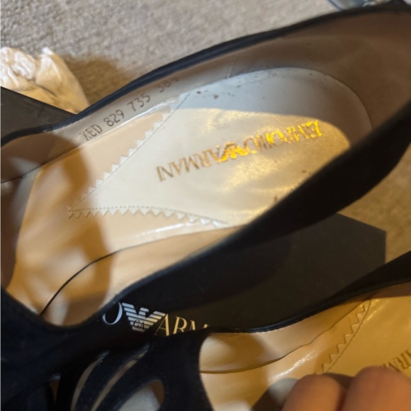 Emporio Armani black suede heels size 8.5 - Picture 5 of 5